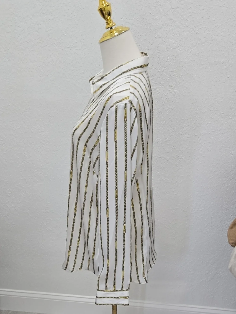 2-Michael Kors Button-Down Shirt Pair in White and Rust Orange - Picture 6 of 11